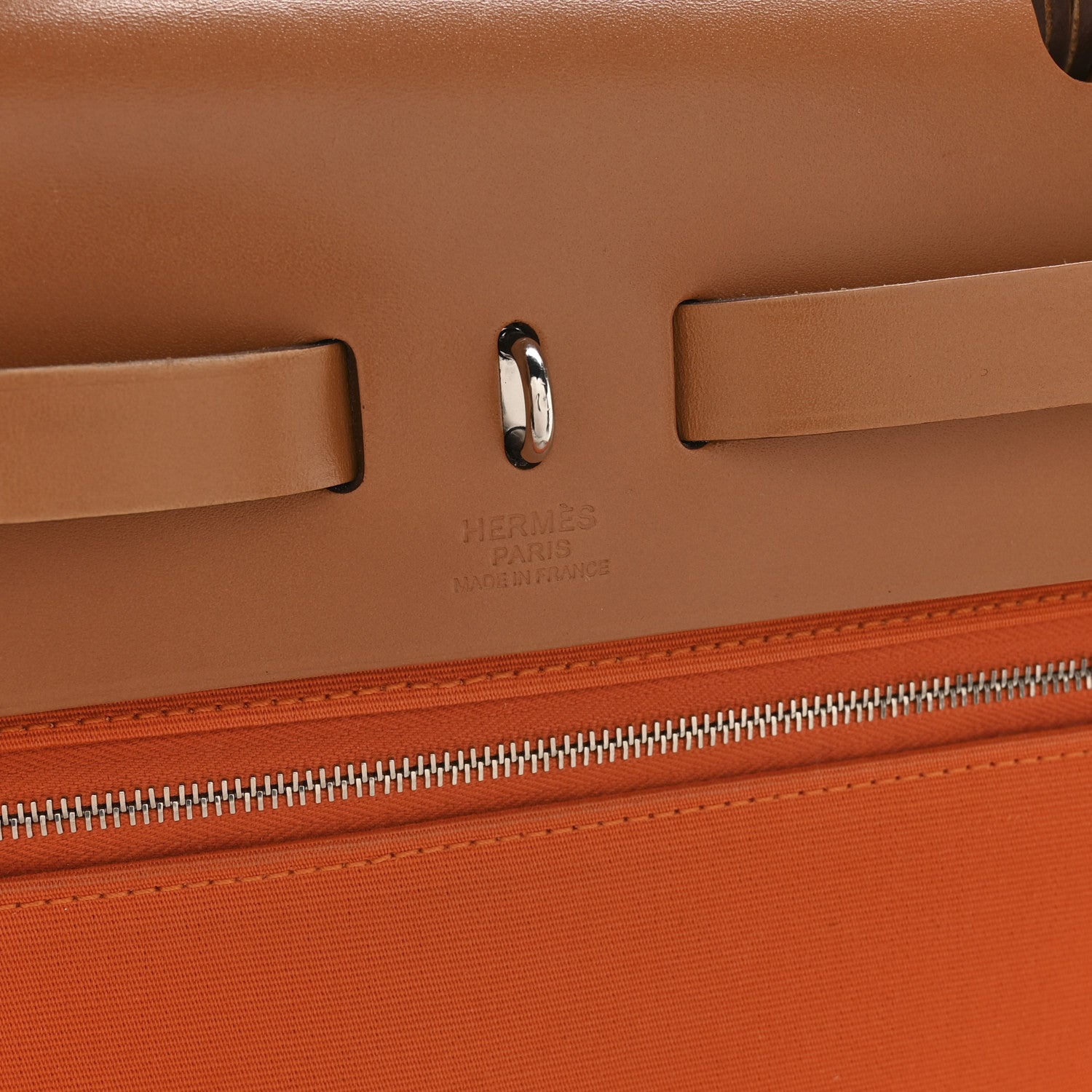 Hermes Vache Hunter Toile Herbag Zip 31 PM Orange 7 of 11
