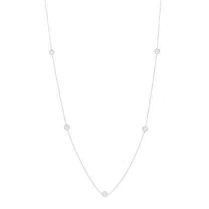 Roberto Coin 18K White Gold Diamond .25ctw Diamonds By The Inch Five Station Necklace 1 of 3