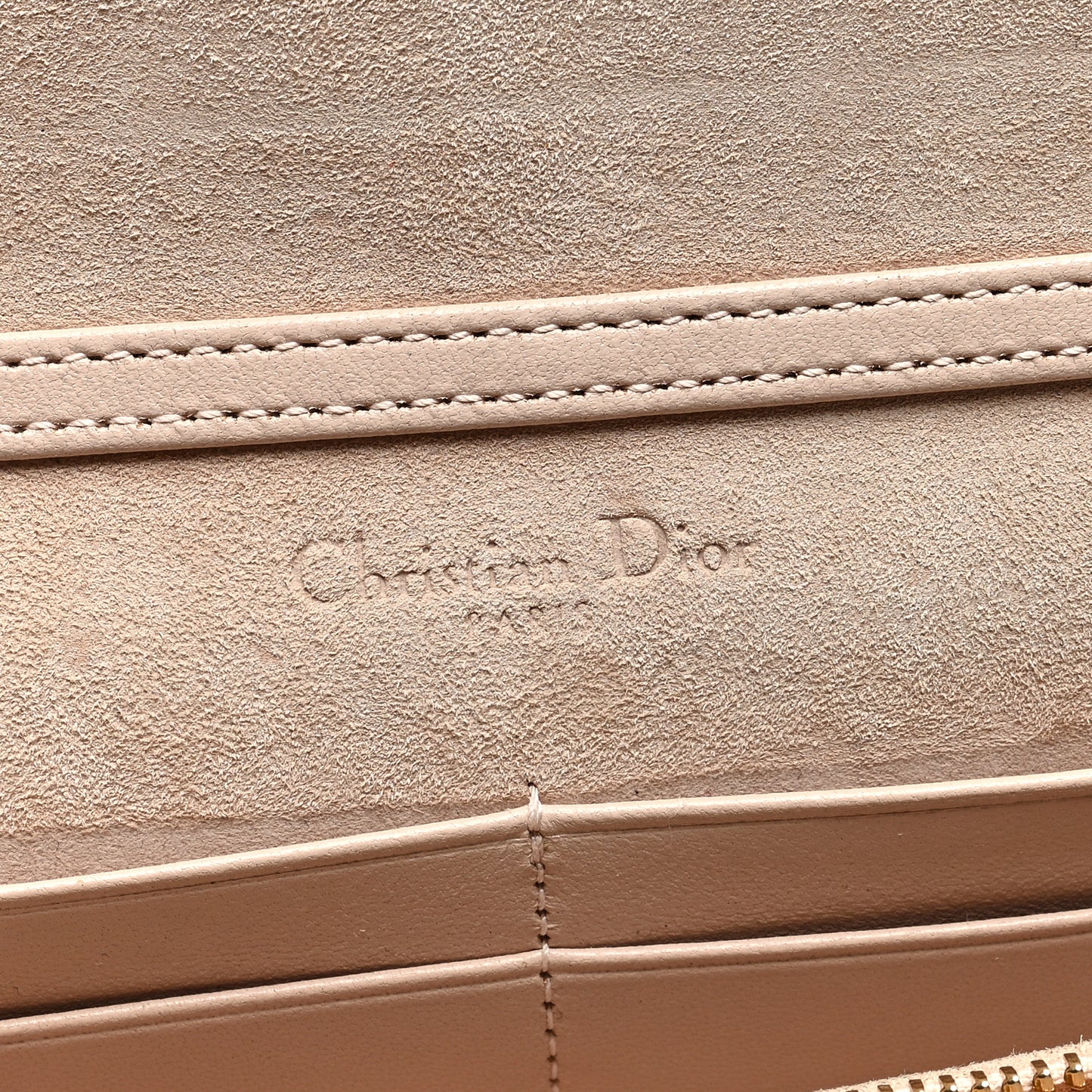 Grained Calfskin Diorama Wallet on Chain Pouch Rose Poudre