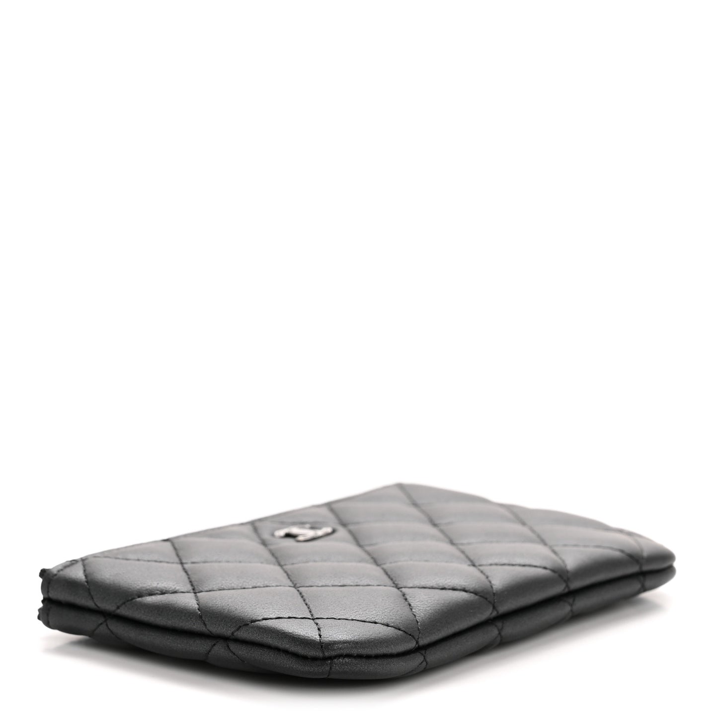 Iridescent Lambskin Quilted Cosmetic Case So Black