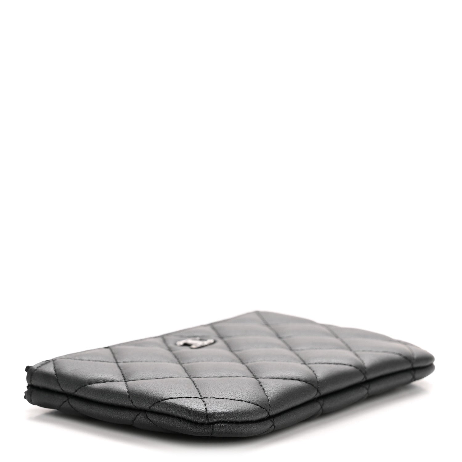 Chanel Iridescent Lambskin Quilted Cosmetic Case So Black 4 of 8