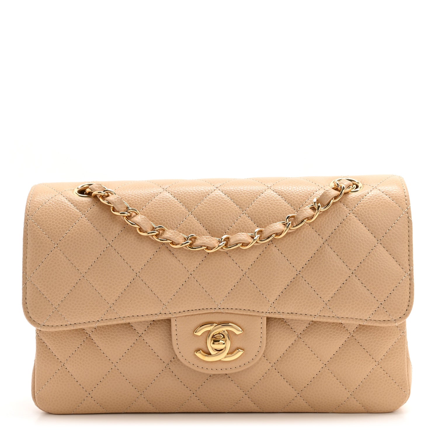 Chanel Caviar Quilted Small Double Flap Beige 1 of 13