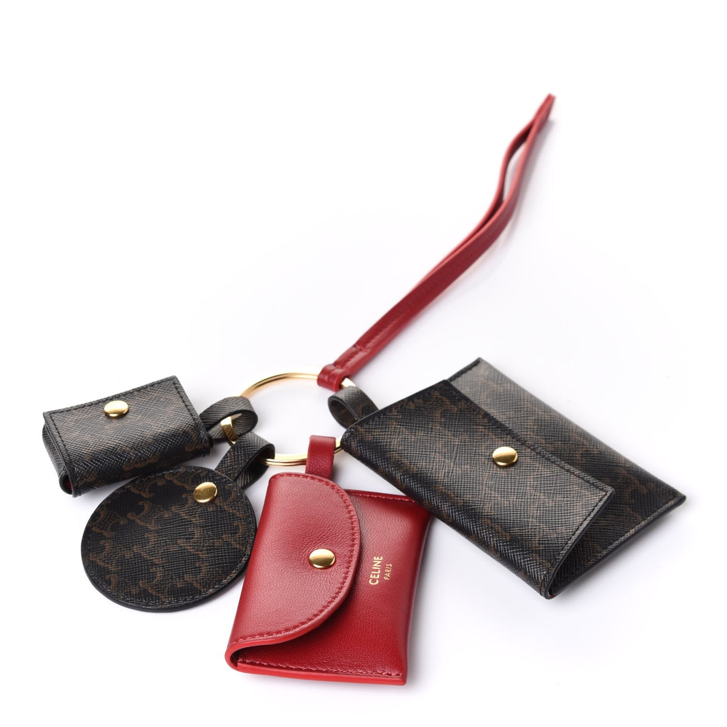 Triomphe Lambskin Multi Key Ring Coin Card Case