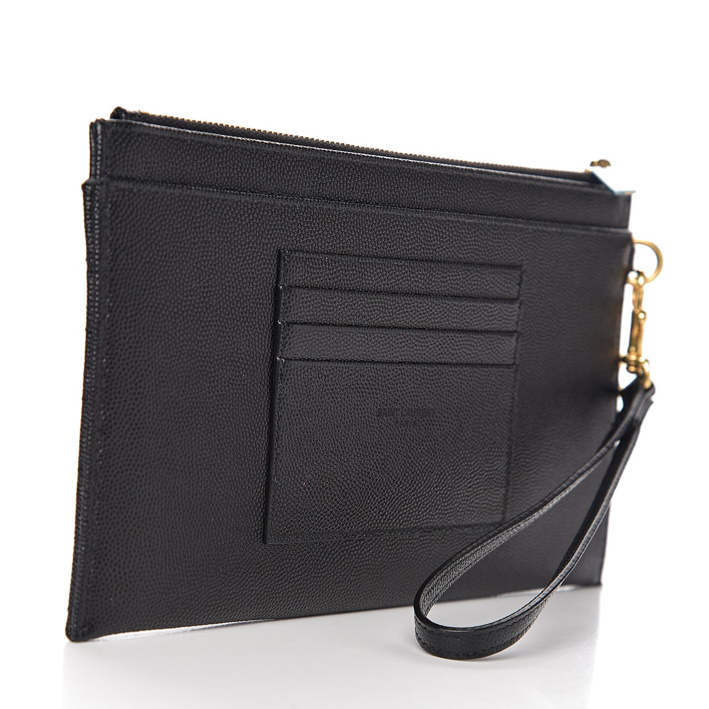 Grain De Poudre Chevron Monogram Bill Pouch Black