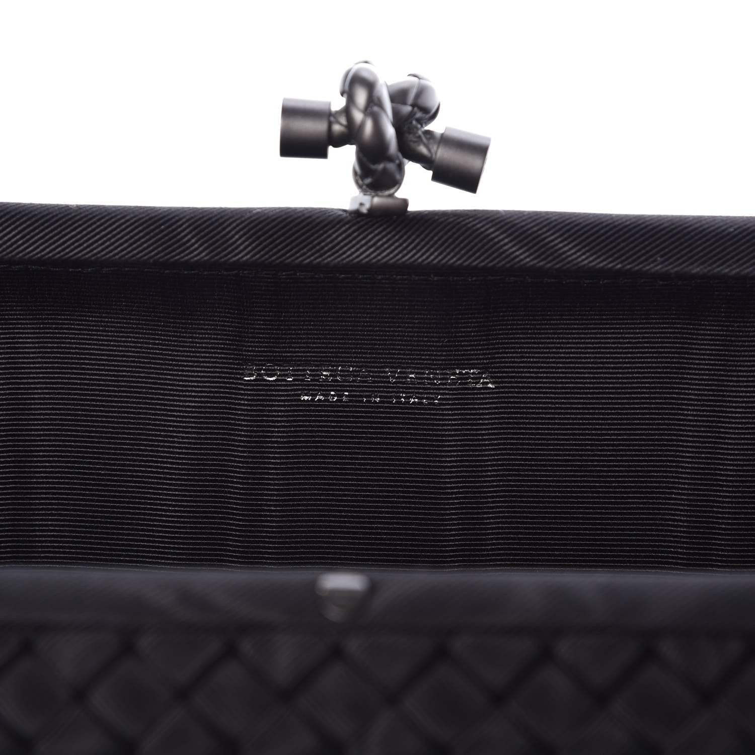 Bottega Veneta Satin Intreccio Impero Stretch Knot Clutch Black 6 of 8