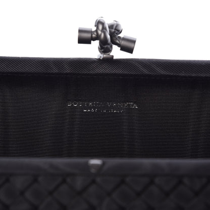 Bottega Veneta Satin Intreccio Impero Stretch Knot Clutch Black 6 of 8