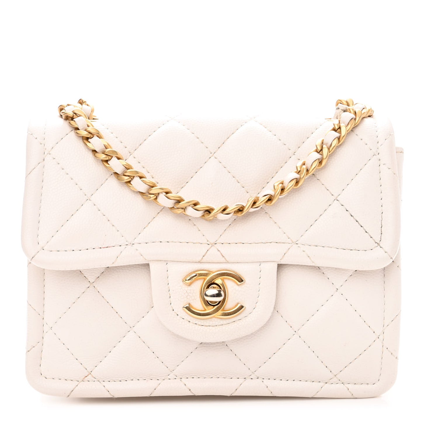 Caviar Quilted Mini Sweet Classic Flap White