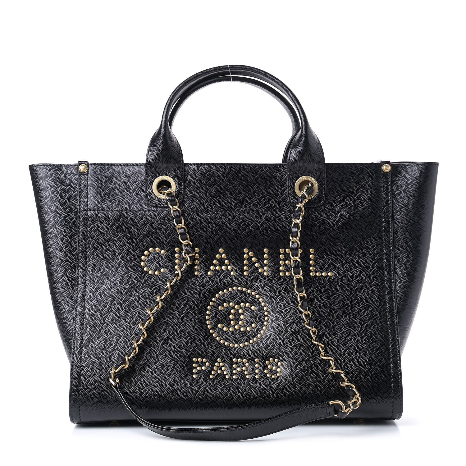 Chanel Caviar Small Studded Deauville Tote Black 1 of 9