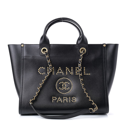 Chanel Caviar Small Studded Deauville Tote Black 1 of 9