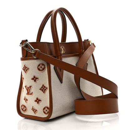 Louis Vuitton Canvas Calfskin Monogram On My Side PM Caramel Tan 3 of 8