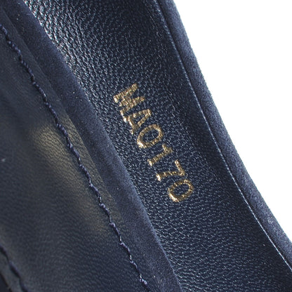 Louis Vuitton Suede Baby Goat Leather Catania Peep Toe Heels 39.5 Navy 7 of 8