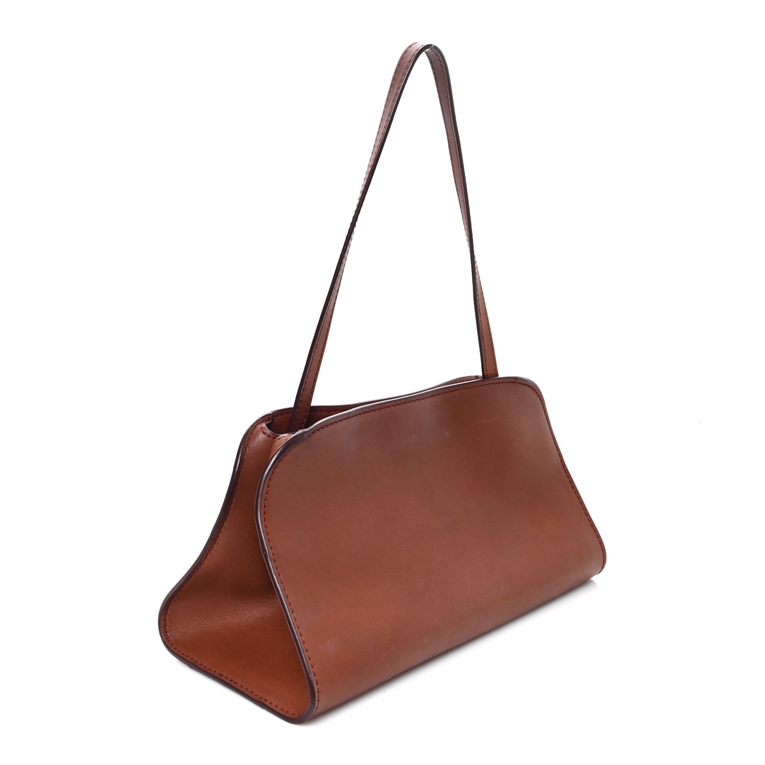 The Row Polished Saddle Calfskin Peggy Clutch New Burgundy 3 of 9