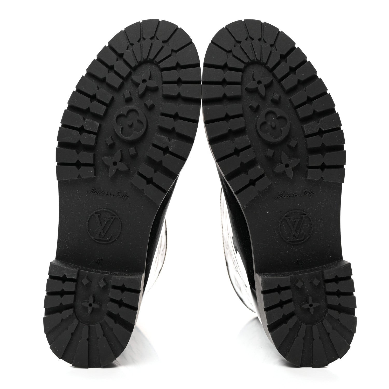 Louis Vuitton Rubber Embossed Monogram Drops Flat Half Boots 41 Black 5 of 7