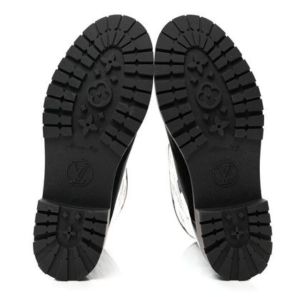 Louis Vuitton Rubber Embossed Monogram Drops Flat Half Boots 41 Black 5 of 7