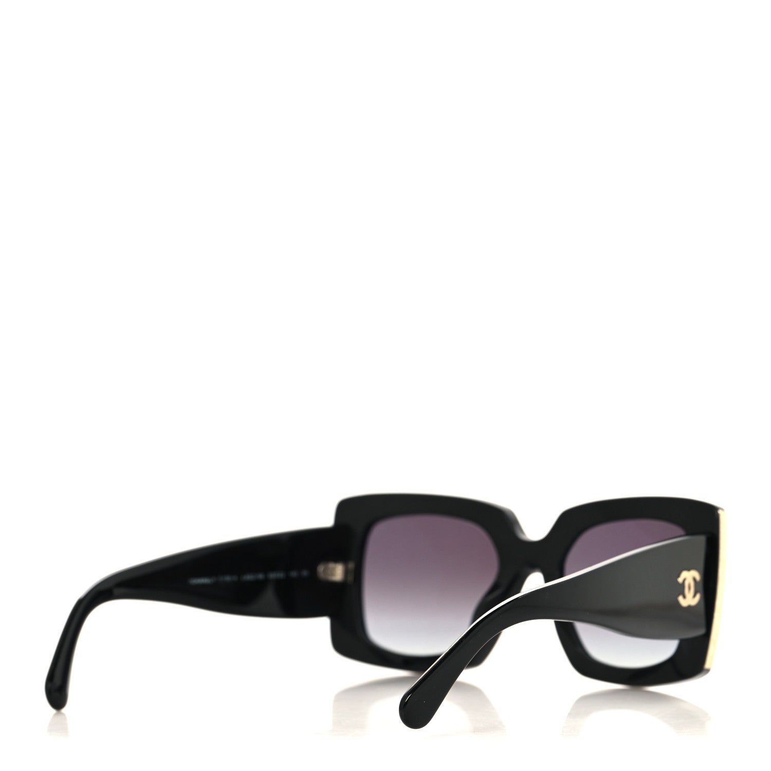 Chanel Acetate Rectangle Sunglasses 5435 Black 4 of 7