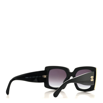 Chanel Acetate Rectangle Sunglasses 5435 Black 4 of 7