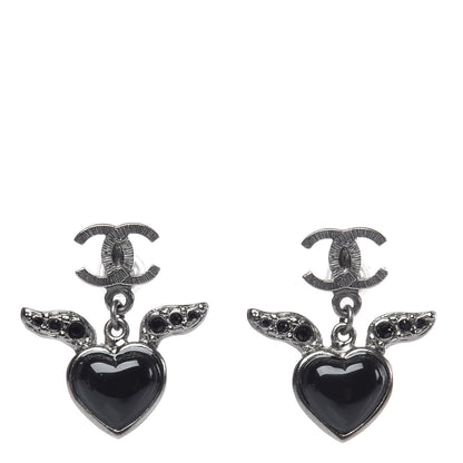 Chanel Crystal Mini Timeless CC Earrings Silver 6 of 10