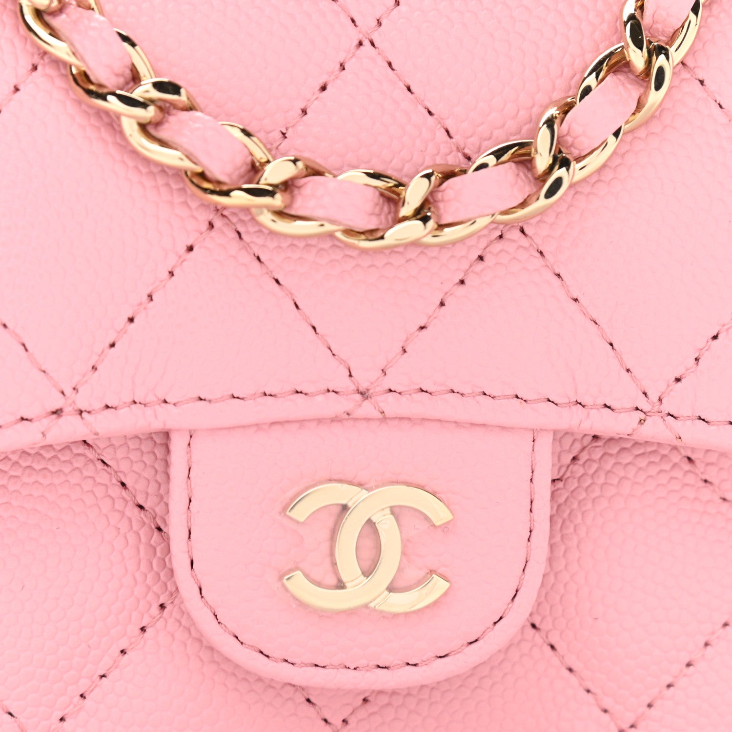 Chanel Caviar Quilted Mini Clutch With Chain Pink 9 of 12