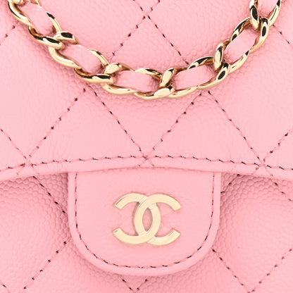 Chanel Caviar Quilted Mini Clutch With Chain Pink 9 of 12