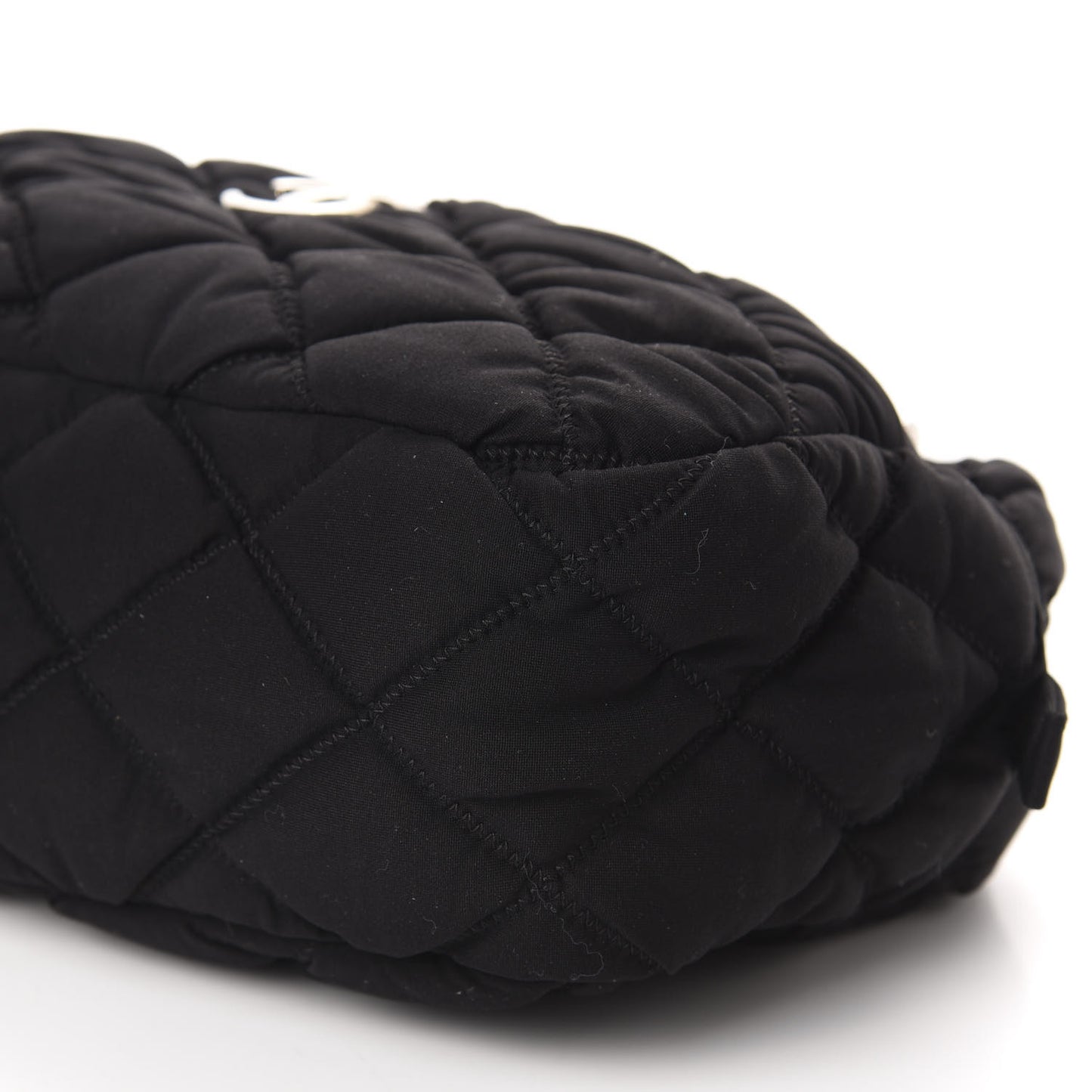 Nylon Bubble Quilt Shoulder Bag Black
