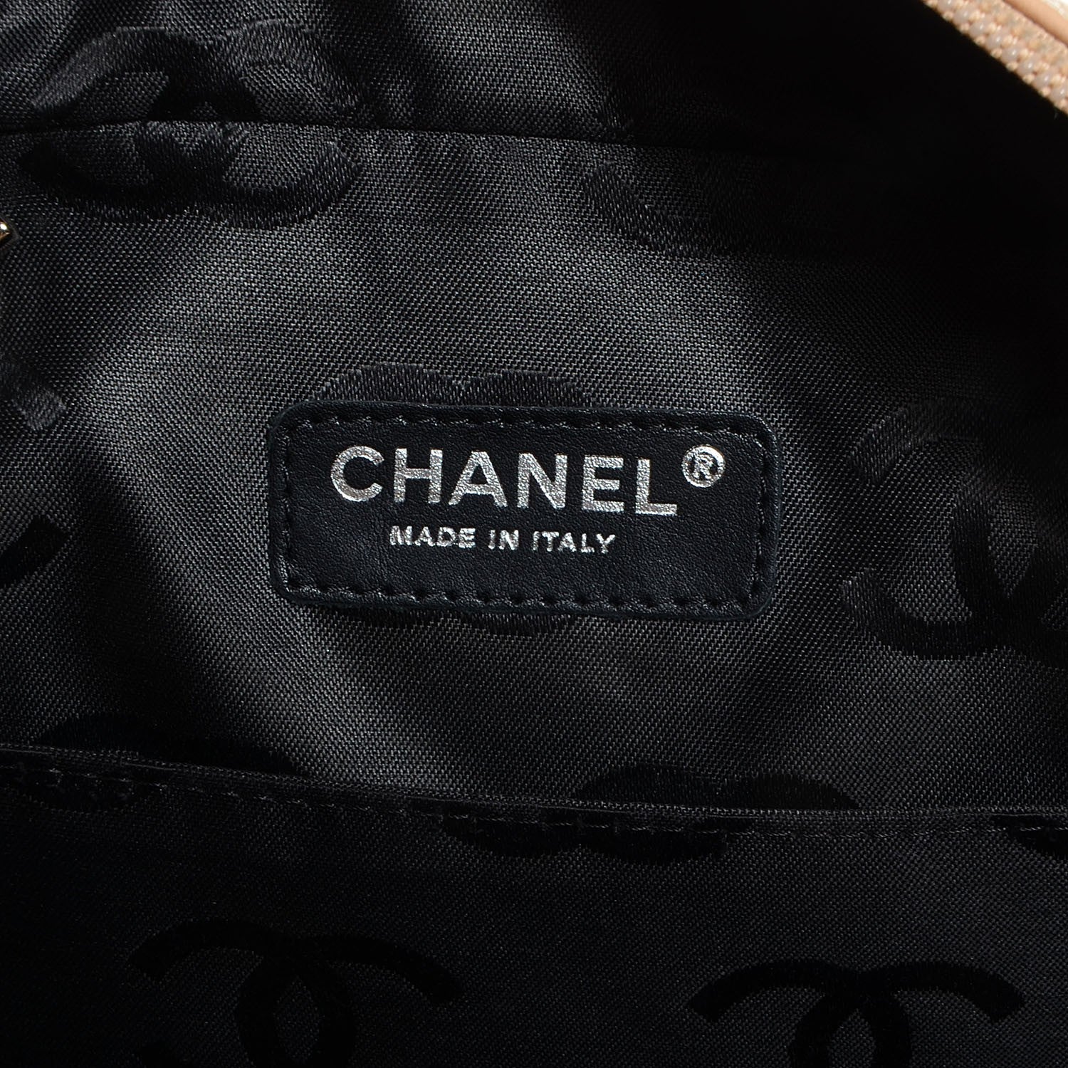 Chanel Calfskin Quilted Large Cambon Multipocket Reporter Beige Black 6 of 7