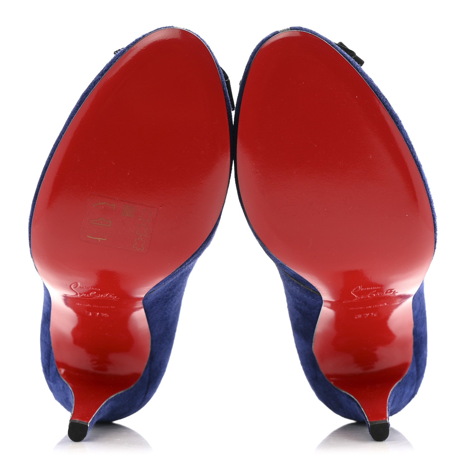 Christian Louboutin Suede Grosgrain Lavalliere 100 Pumps 37.5 Indigo Black 6 of 11