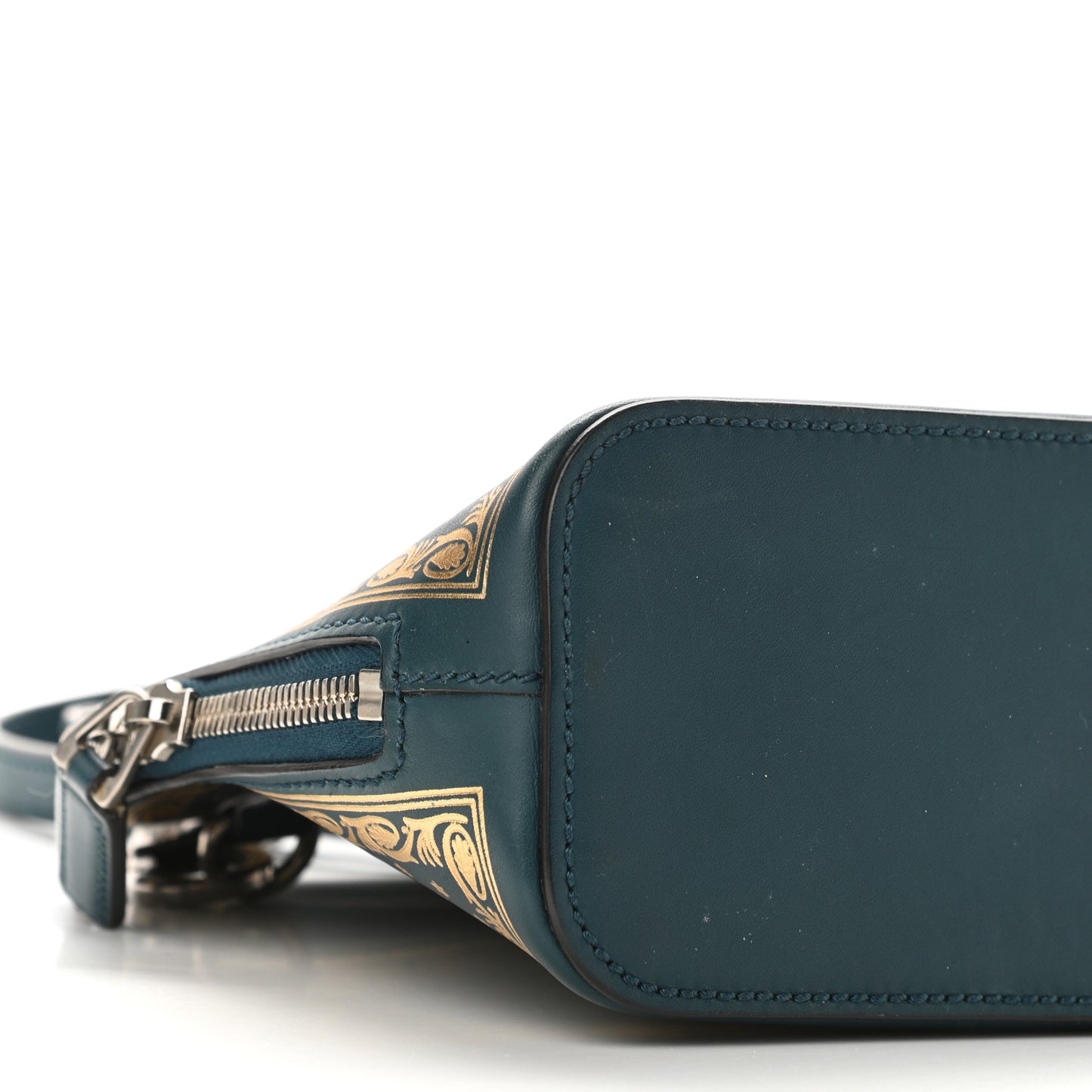X SEGA Calfskin GUCCY Stars Mini Dome Shoulder Bag Dusty Turquoise Gold