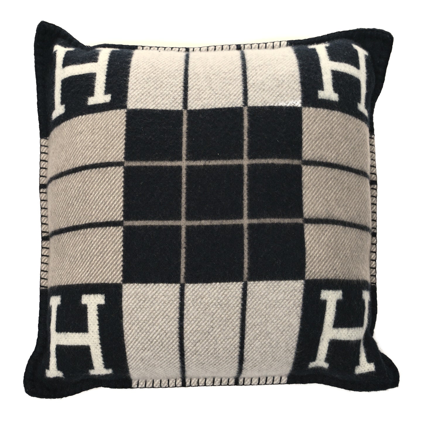 Wool Cashmere Avalon III Pillow PM Ecru Black