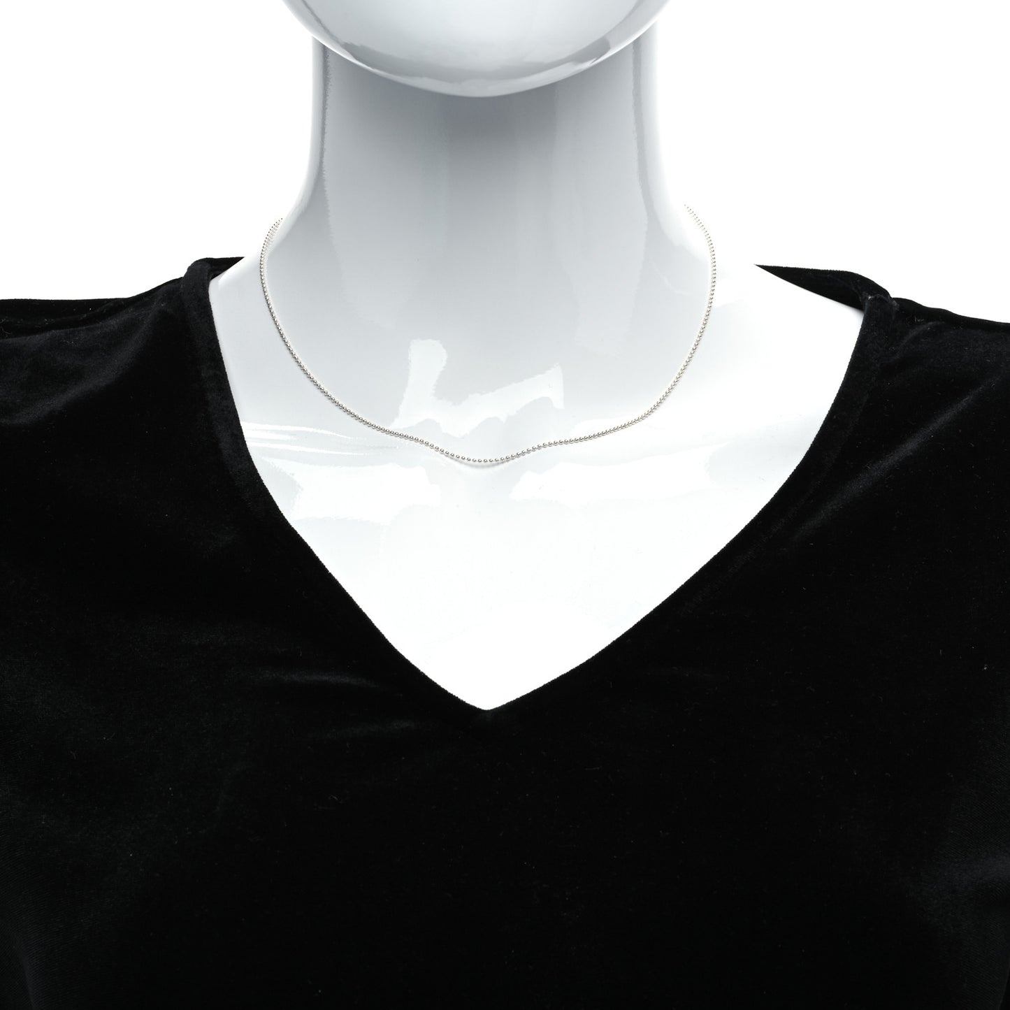 Sterling Silver 1.2mm Bead Chain Necklace 16"