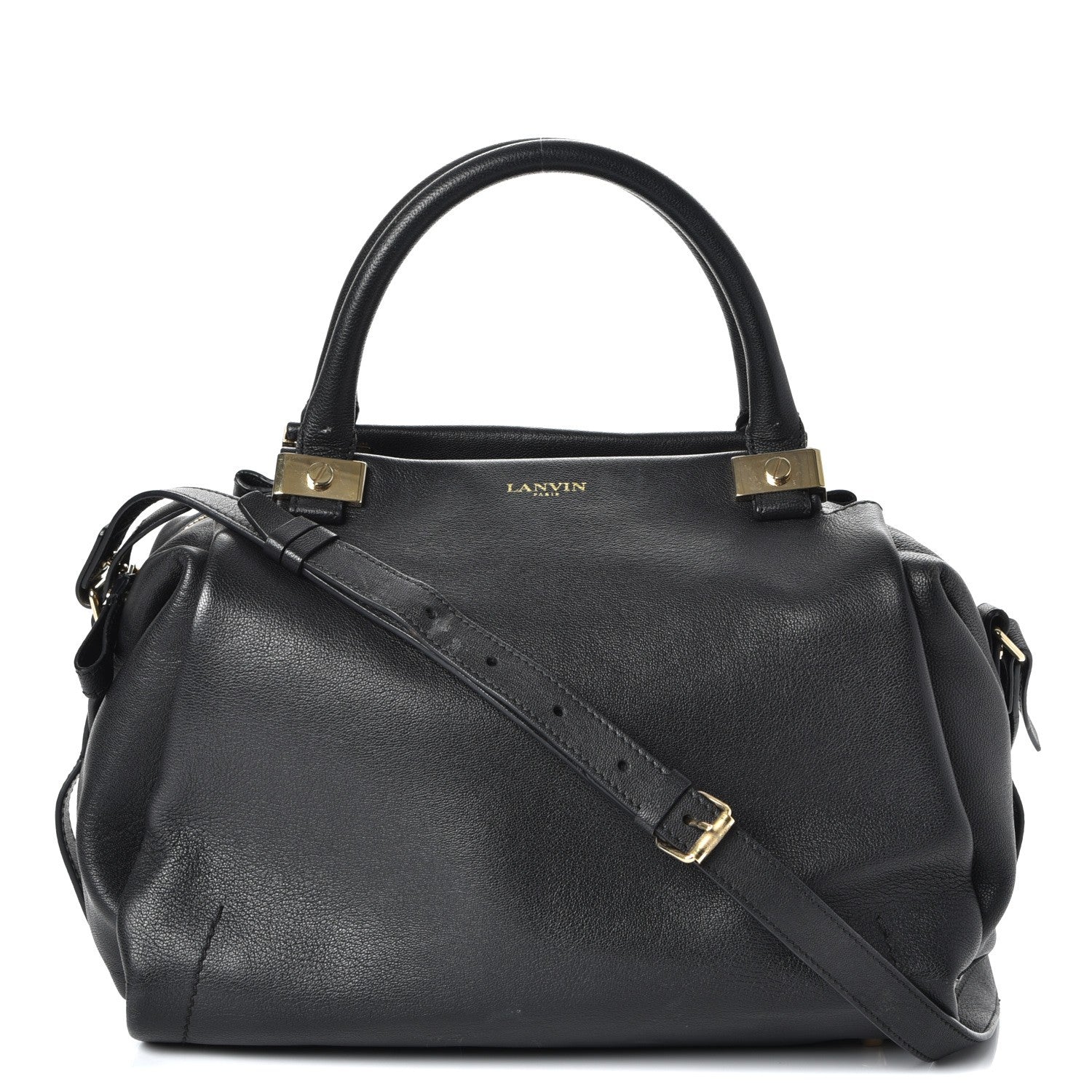 Lanvin Goatskin Trilogy Bowling Bag Black 1 of 16