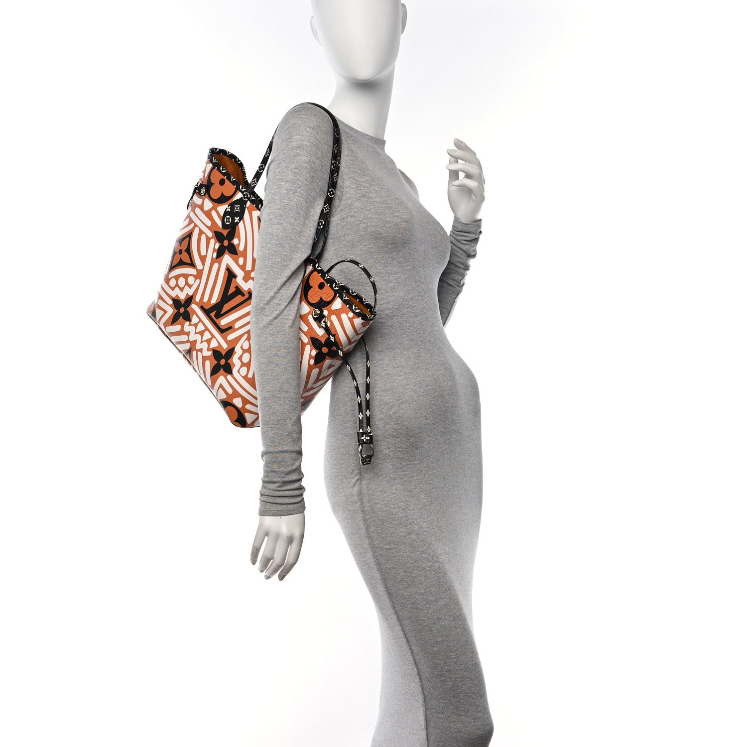 Louis Vuitton Monogram Giant Crafty Neverfull MM Creme Caramel 2 of 12