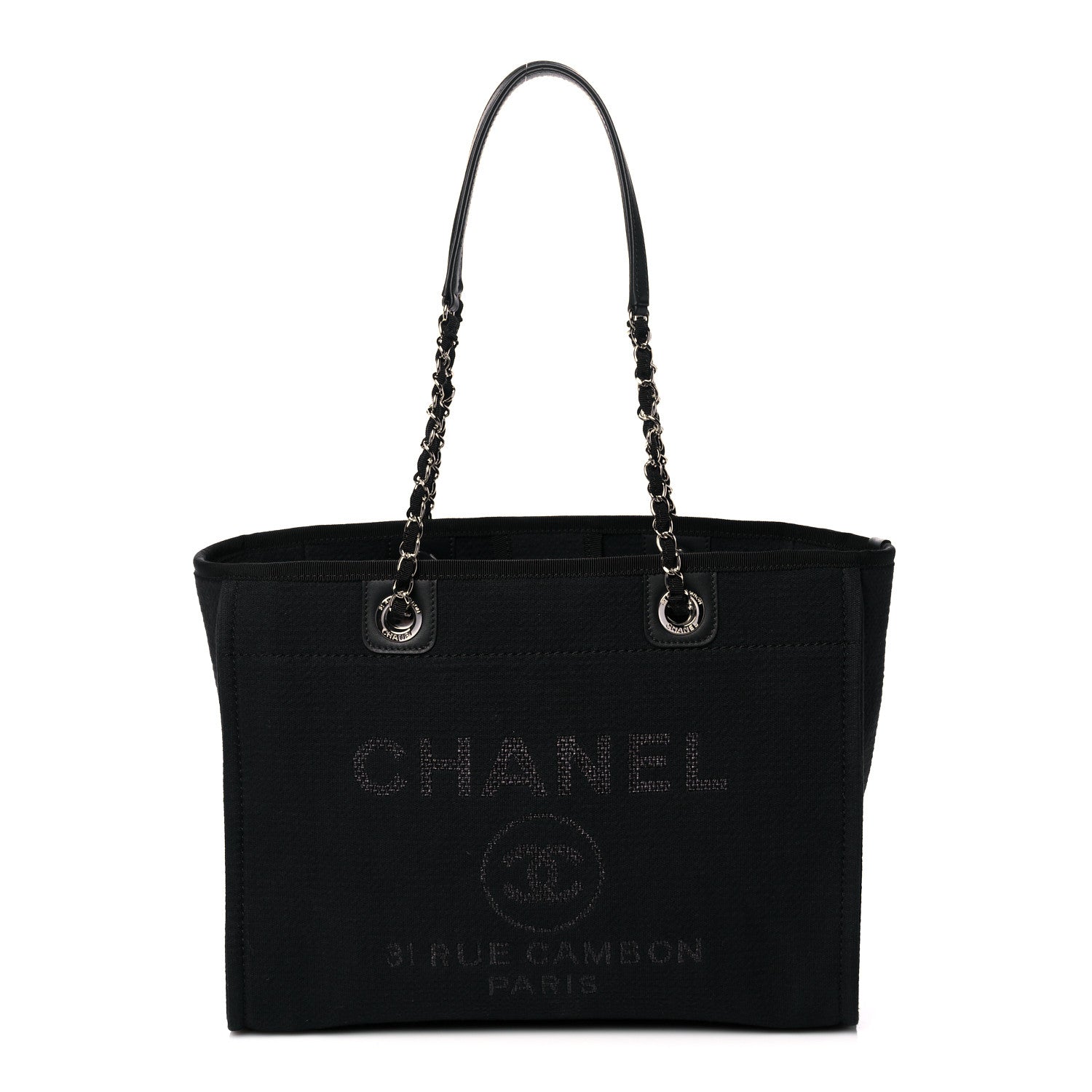 Chanel Mixed Fibers Small Deauville Tote Black 2 of 11