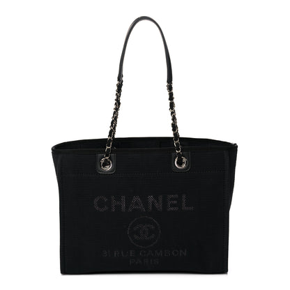 Chanel Mixed Fibers Small Deauville Tote Black 2 of 11