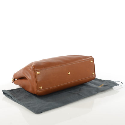 Fendi Vitello Saddle Medium Peekaboo Iconic Satchel Siena 4 of 8