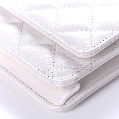 Chanel Caviar Quilted My Everything Wallet On Chain WOC White 11 of 11