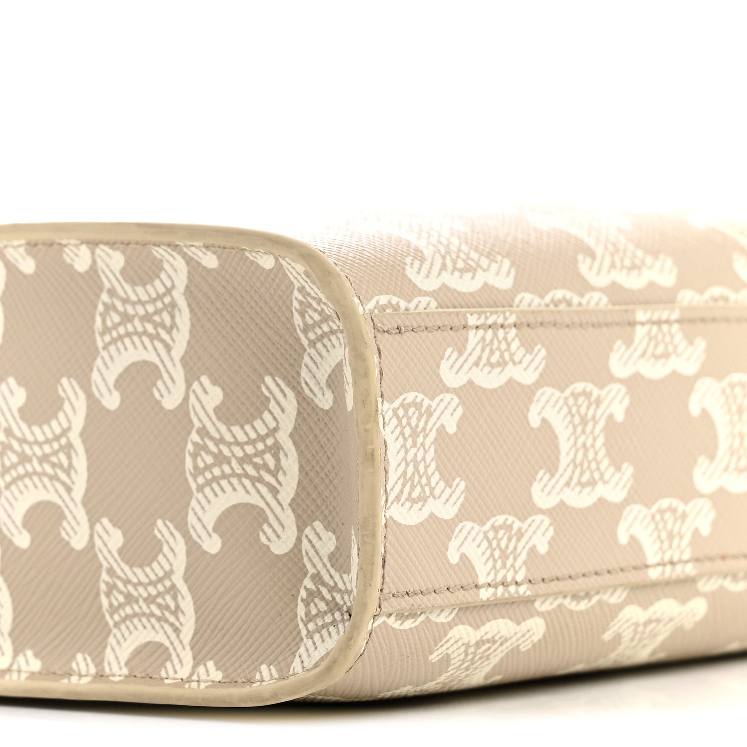 Celine Triomphe Canvas Calfskin Mini Vertical Cabas Grege 8 of 13
