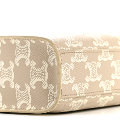 Celine Triomphe Canvas Calfskin Mini Vertical Cabas Grege 8 of 13