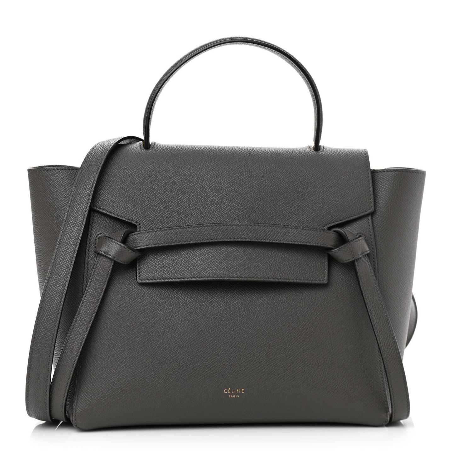 Baby Grained Calfskin Micro Belt Bag Grey
