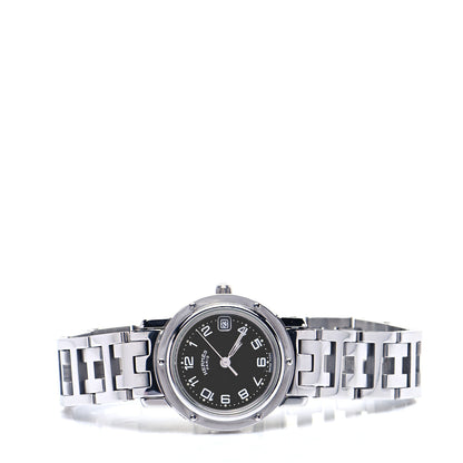 Hermes Stainless Steel 24mm Clipper Quartz Watch Black 2 of 5