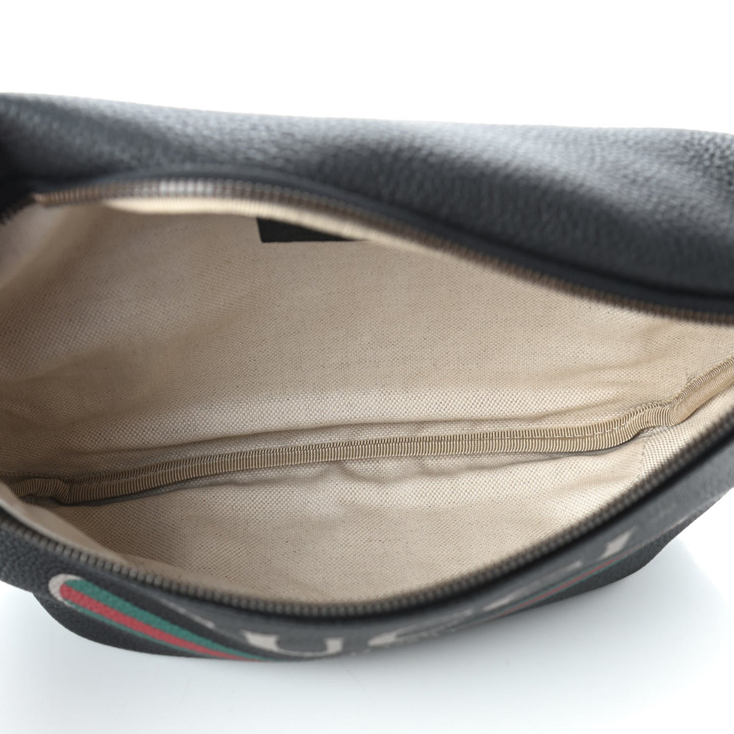 Grained Calfskin Logo Belt Bag Black