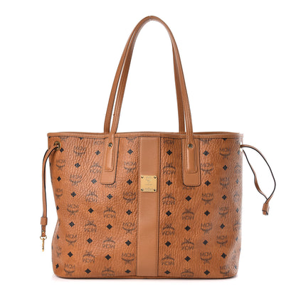 MCM Visetos Medium Liz Reversible Shopper Tote Cognac 1 of 16