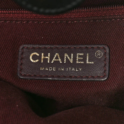 Chanel Calfskin Chevron Quilted Large Shopping Tote Black 6 of 15