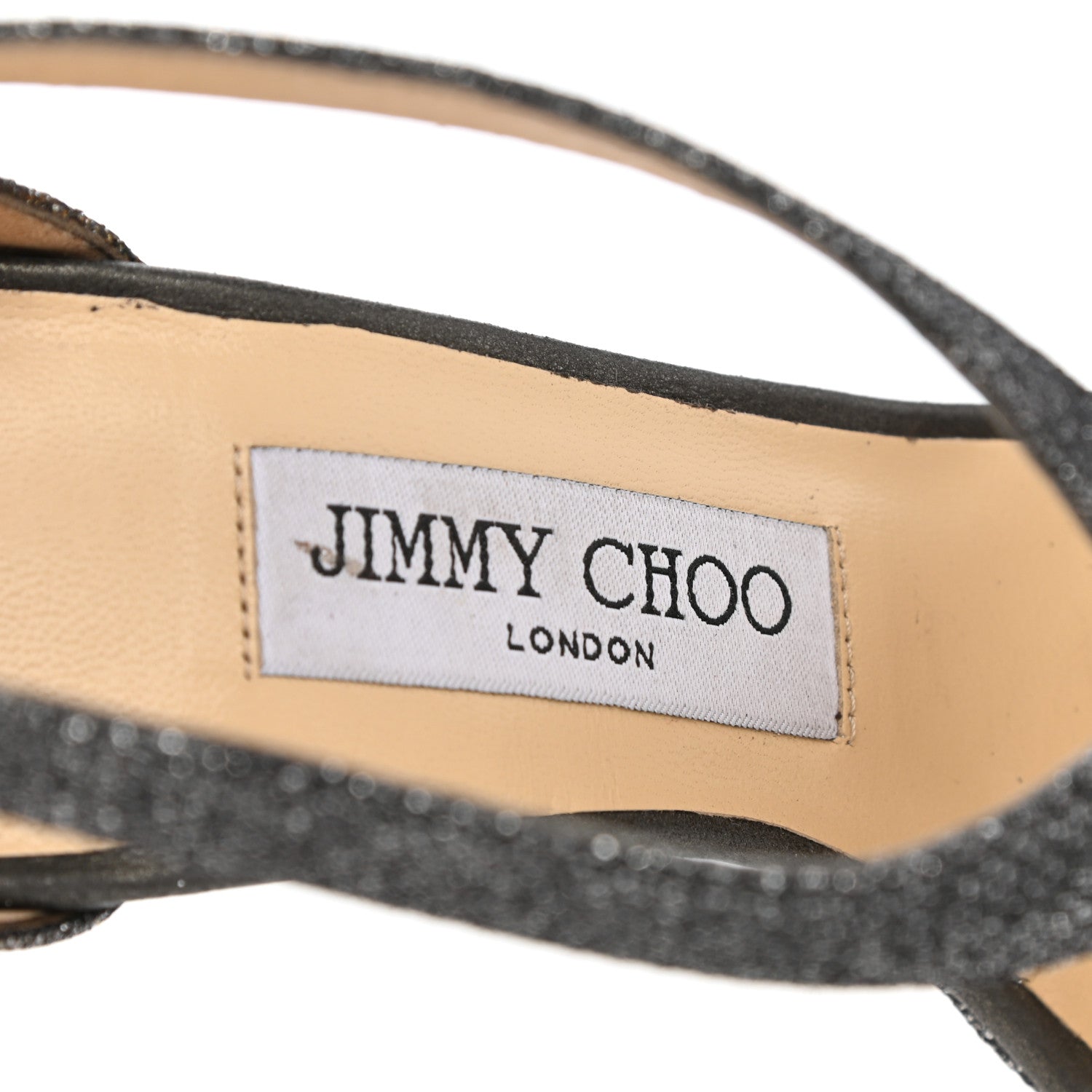 Jimmy Choo Glitter Crisscross Sandals 35.5 Silver 7 of 10