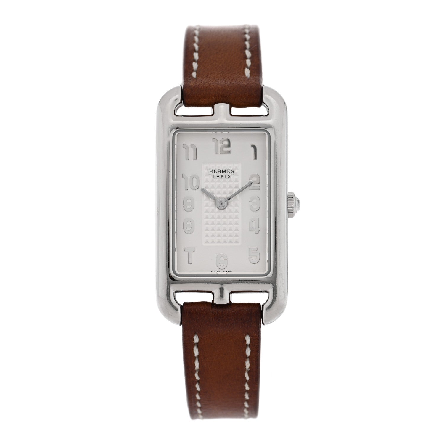 Hermes Stainless Steel Barenia 20mm Nantucket Quartz Watch Fauve 1 of 4