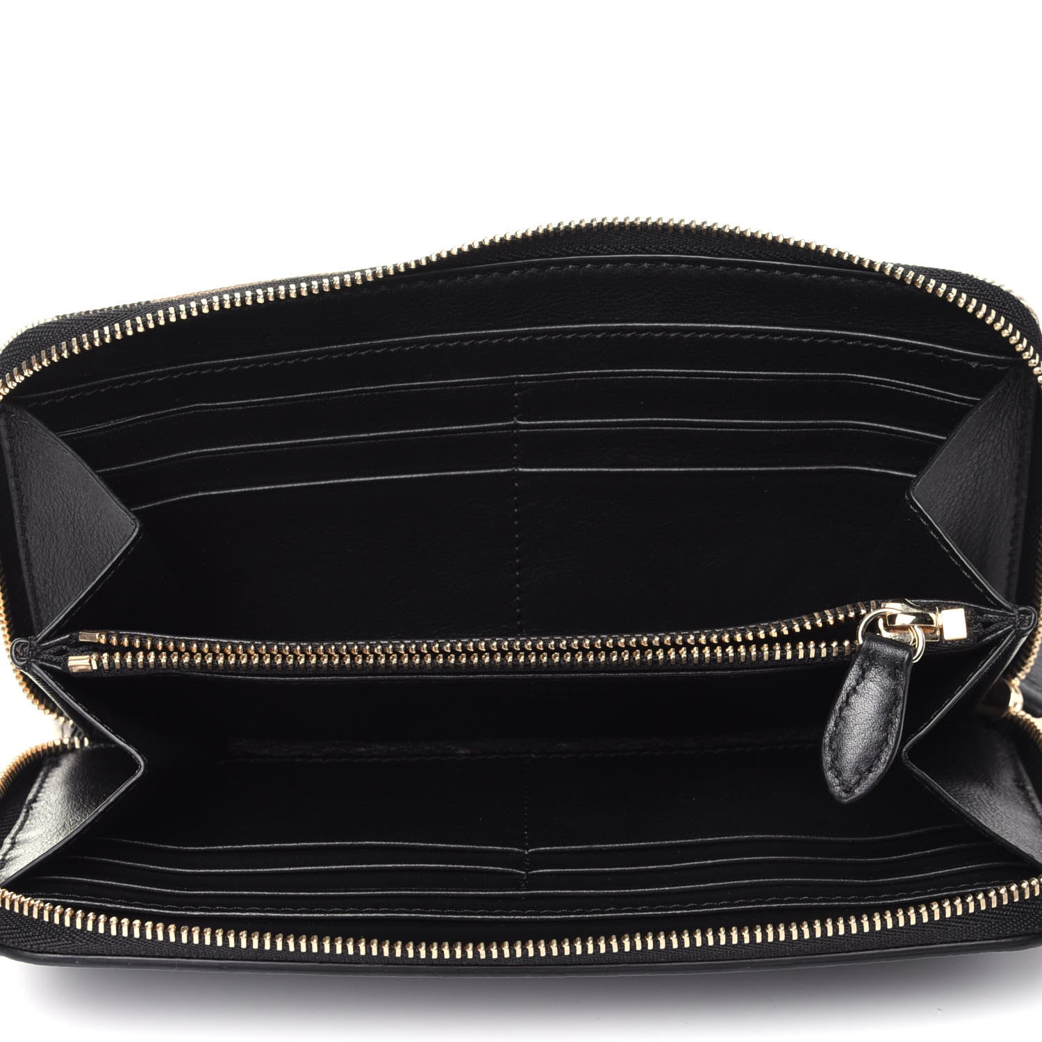 Burberry Calfskin House Check Elmore Zip Around Wallet Black 5 of 11