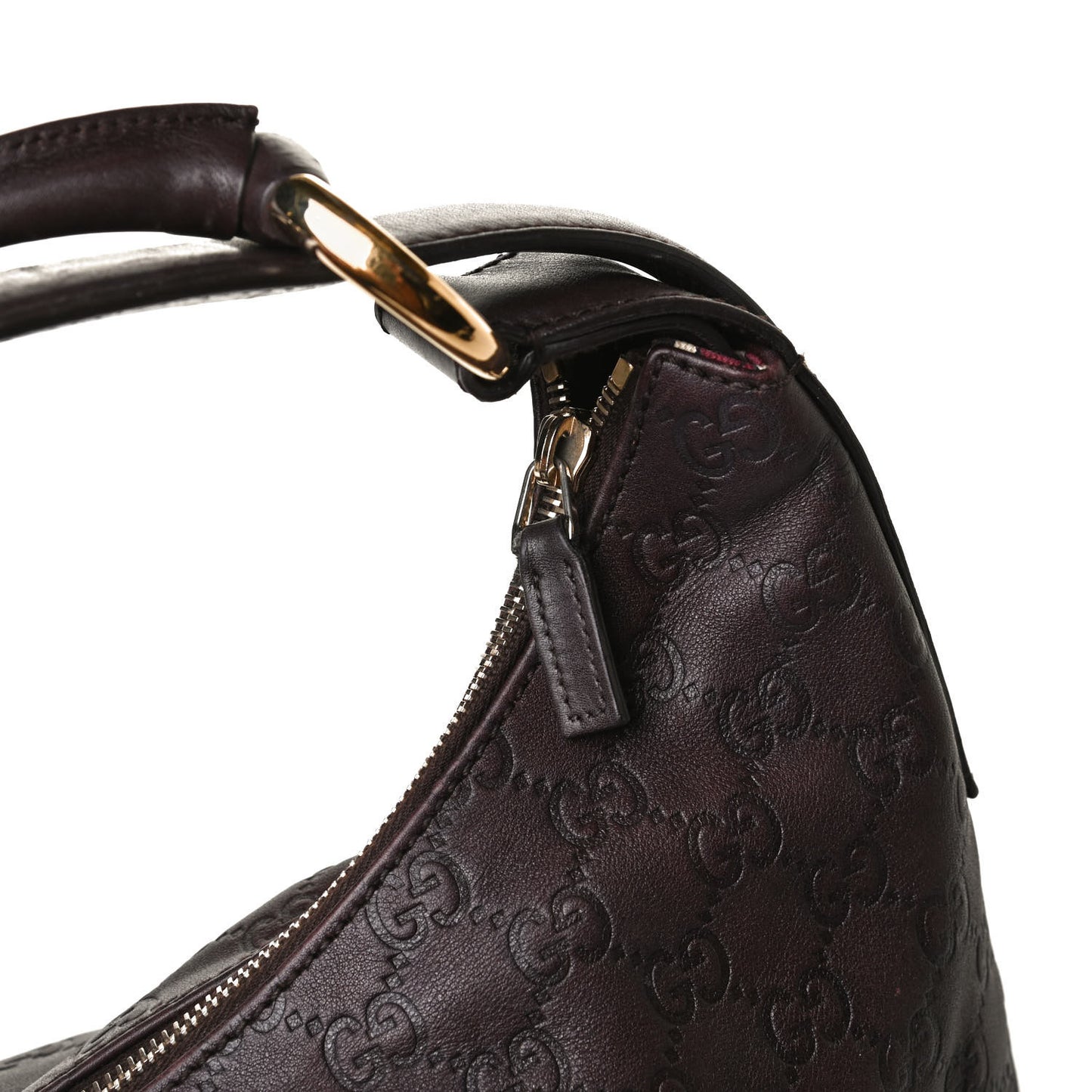 Guccissima Medium Horsebit Chain Hobo Dark Brown
