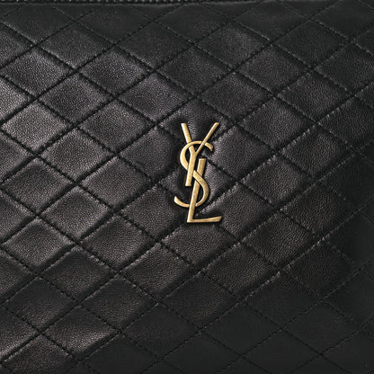 Saint Laurent Lambskin Quilted Gaby Cosmetic Pouch Black 8 of 10