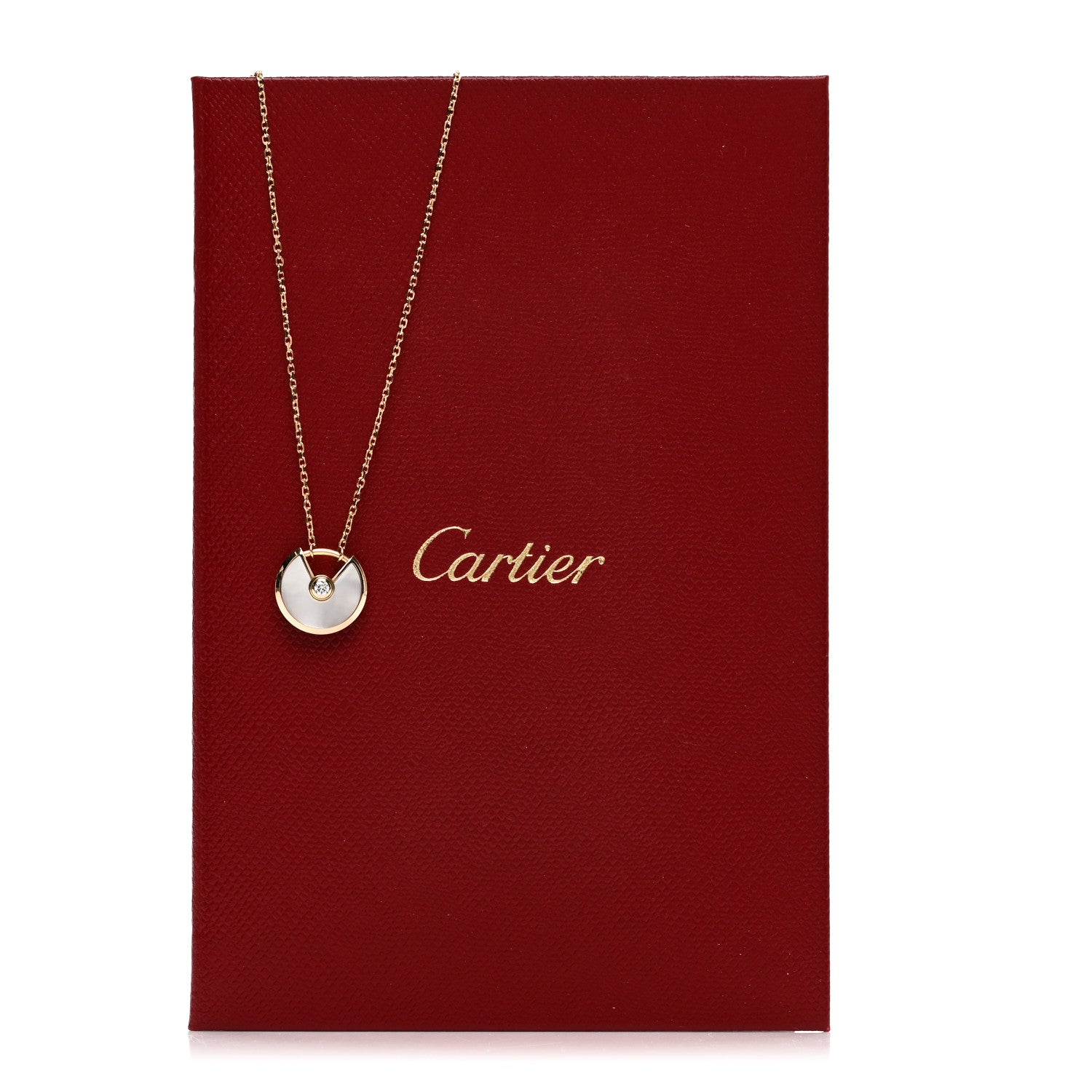 Cartier 18K Yellow Gold Diamond Mother of Pearl XS Amulette de Cartier Pendant Necklace 5 of 5