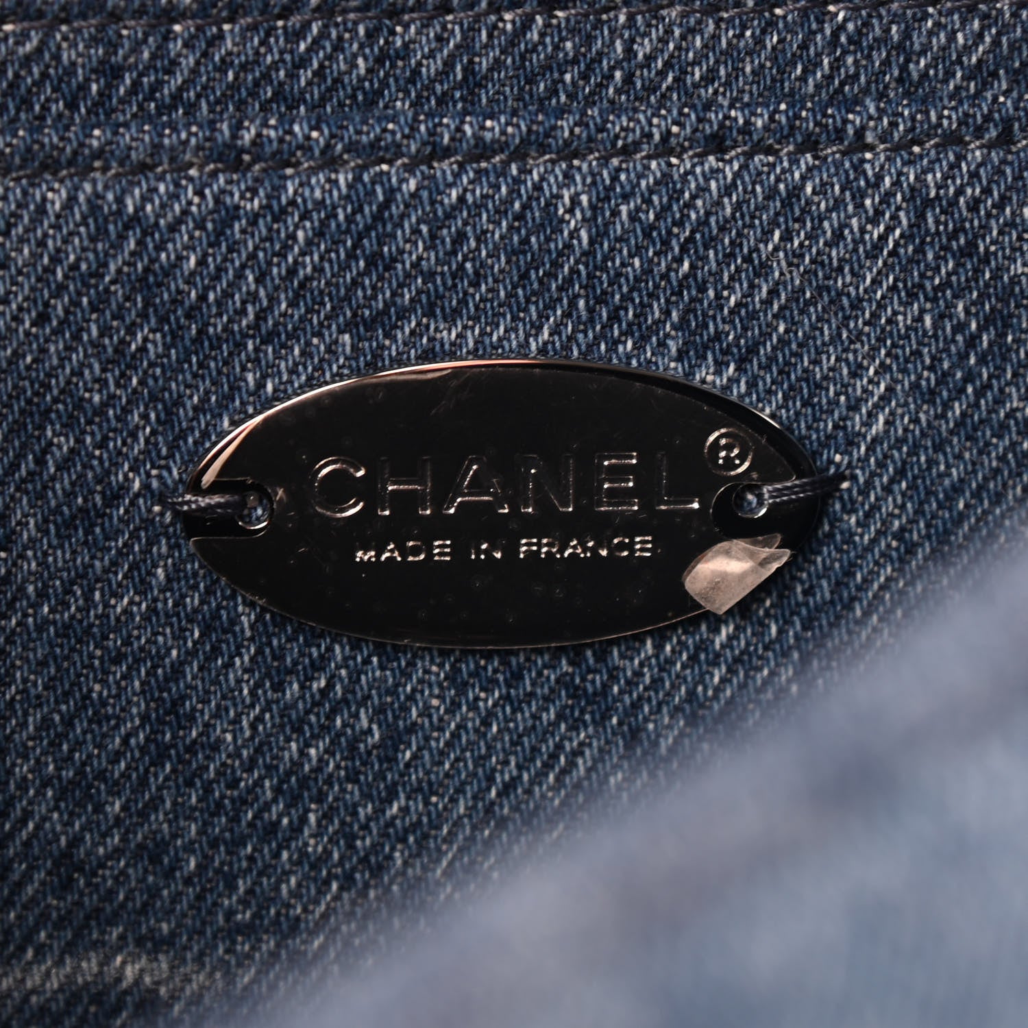 Chanel Denim Quilted CC Print Jumbo Single Flap Blue 5 of 8
