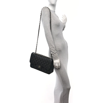 Chanel Caviar Quilted Jumbo Double Flap Black 2 of 12